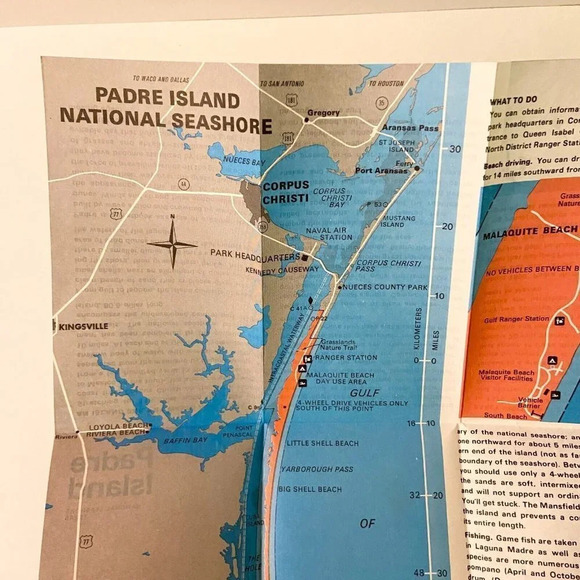 Vintage 1978 Padre Island National Seashore Texas Map Travel Guide Brochure - Picture 5 of 11